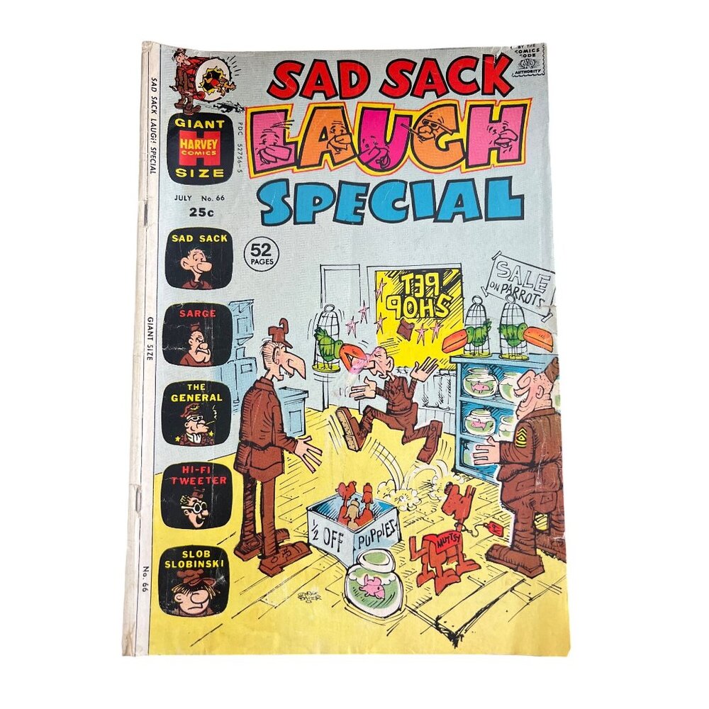 Giant Harvey Comics Sad Sack Laugh Special #66 July 1972 52 Page Vintage Boarded